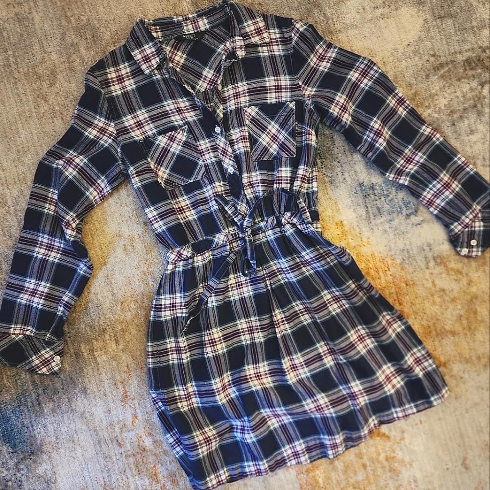 Hayes Plaid Long Sleeve Shirt Dress
